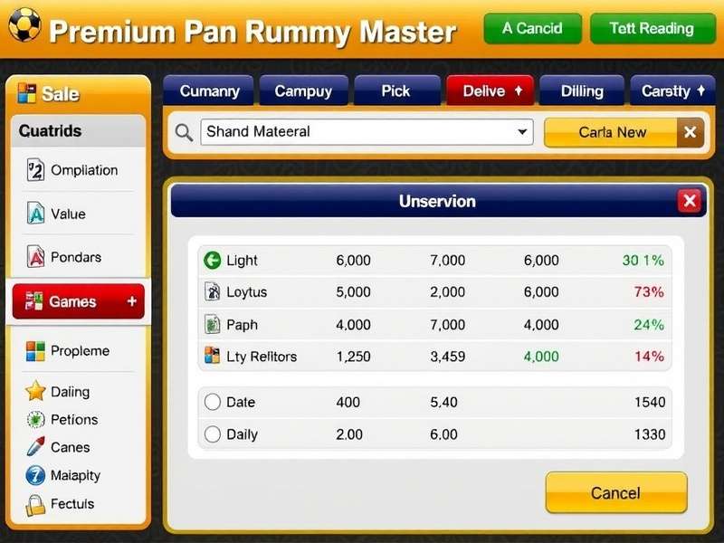 Premium Pan Rummy Master Game Interface